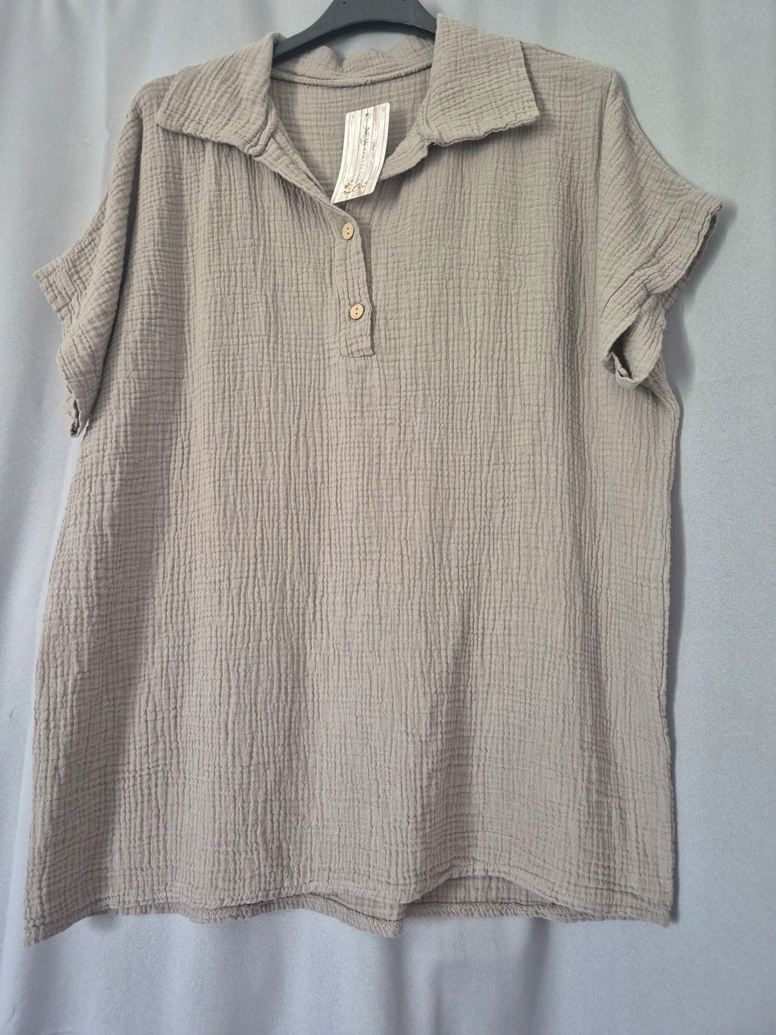 Blouse col polo 100% coton 